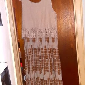 Sleeveless eyelet maxi dress